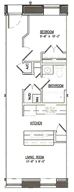 Unit A-1 - One Bedroom / One Bath - 576-815 Sq.Ft.*